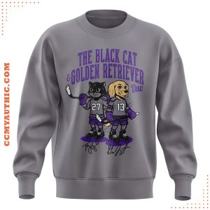 Black Cat and Golden Retriever Duo Minnesota Frost 2025 Sweatshirt