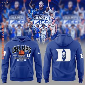 Duke Men Basketball Blue Devils Blue 84 Unisex 2025 ACC Regular Season Champions 2025 Hoodie