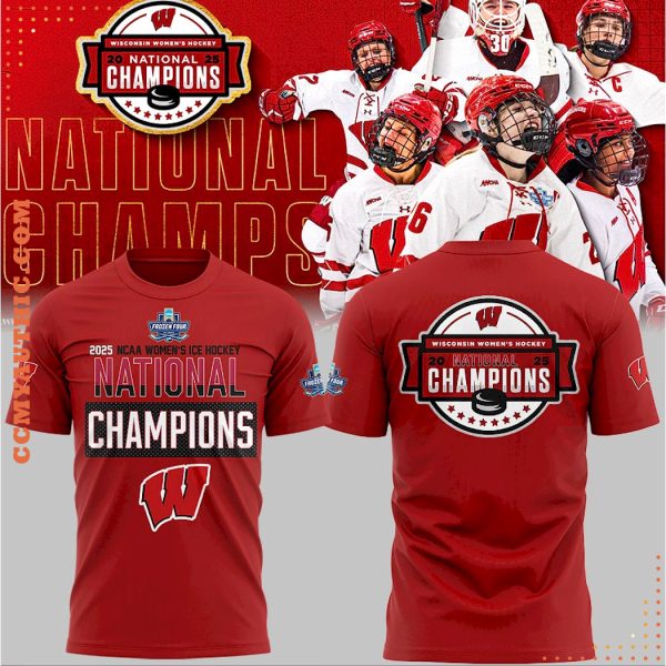 National Champions 2025 Wisconsin Women Hockey Premium T-Shirt