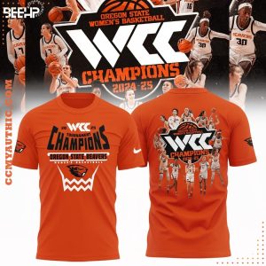 Oregon State Beavers 2025 WCC Women Basketball Champions T-Shirt