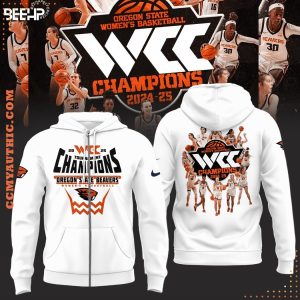 Oregon State Beavers 2025 WCC Women Basketball Conference Tournament Champions White Hoodie