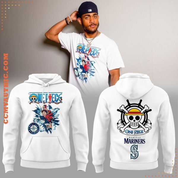 Seattle Mariners x One Piece Night 2025 For Fans White Hoodie