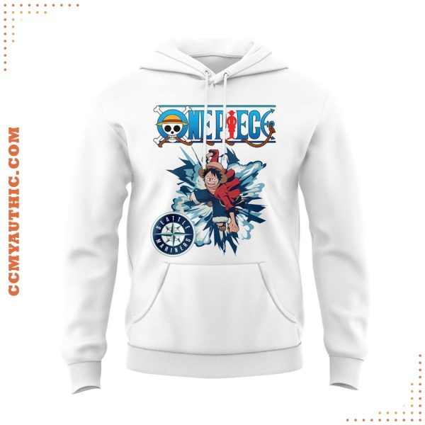 Seattle Mariners x One Piece Night 2025 For Fans White Hoodie