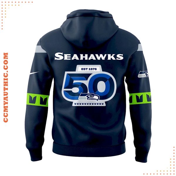 Seattle Seahawks Official 50th Season Patch 2025 Hoodie Limited Edition
