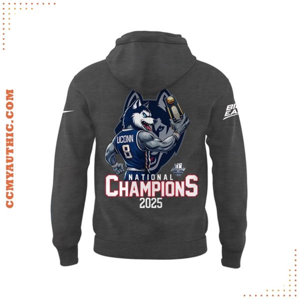 Uconn Basketball Champions Big East 2025 Limited Grey Hoodie