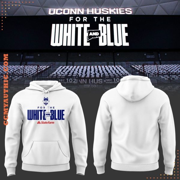 Uconn Huskies For The White Blue StateFarm 2025 Hoodie