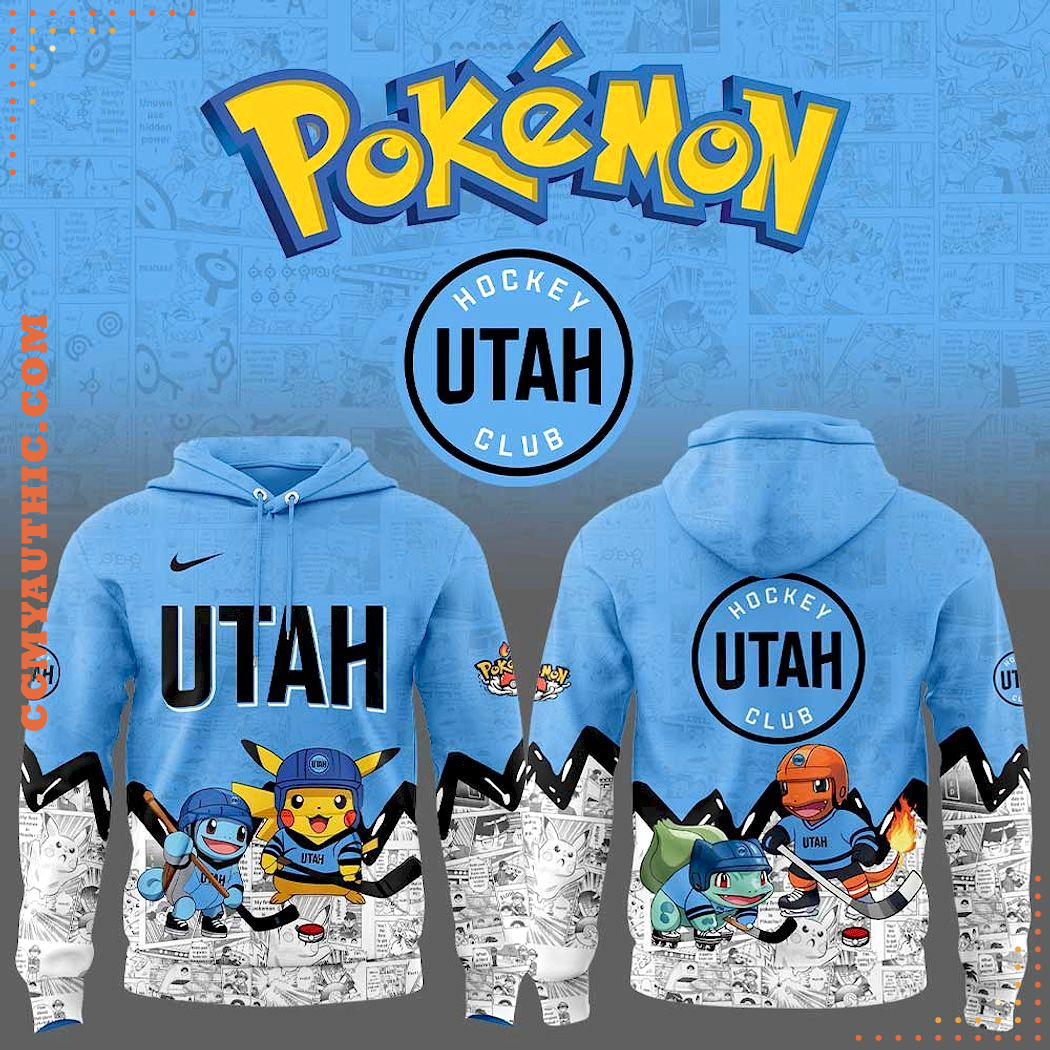 Utah Hockey x Pokémon 2025 Special Hoodie Utah Hockey x Pokémon 2025 Special Hoodie