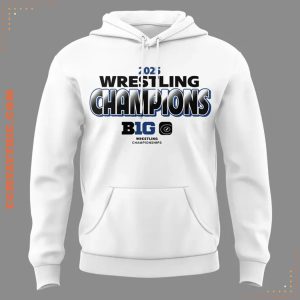 Wrestling Big Ten Champions 2025 White Hoodie