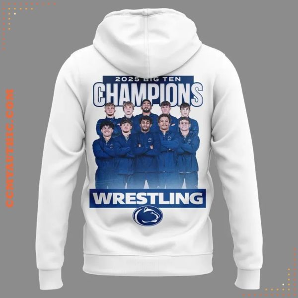 Wrestling Big Ten Champions 2025 White Hoodie