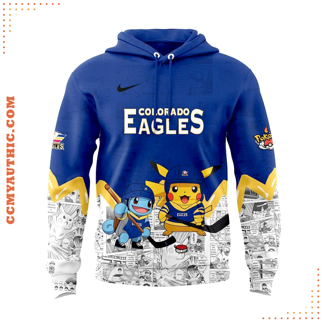 Colorado Eagles x Pokémon 2025 Premium Hoodie Colorado Eagles x Pokémon 2025 Premium Hoodie