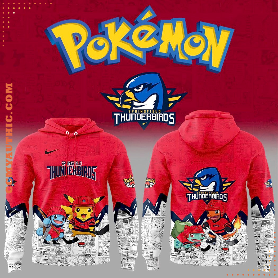 Springfield Thunderbirds x Pokémon 2025 Hoodie Springfield Thunderbirds x Pokémon 2025 Hoodie