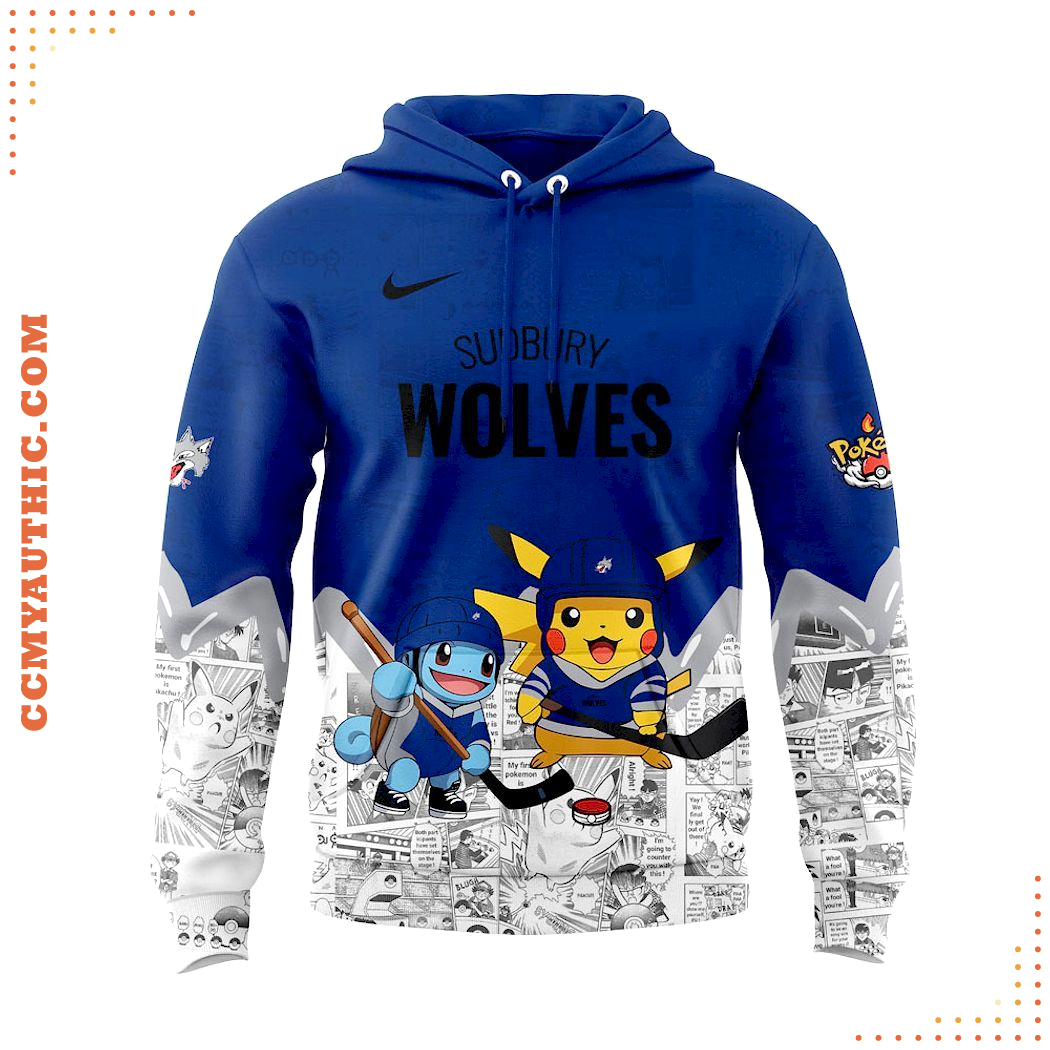 Sudbury Wolves x Pokémon 2025 Special Hoodie Sudbury Wolves x Pokémon 2025 Special Hoodie